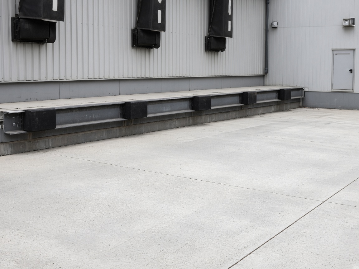 Swept commercial loading-dock edge after a haul